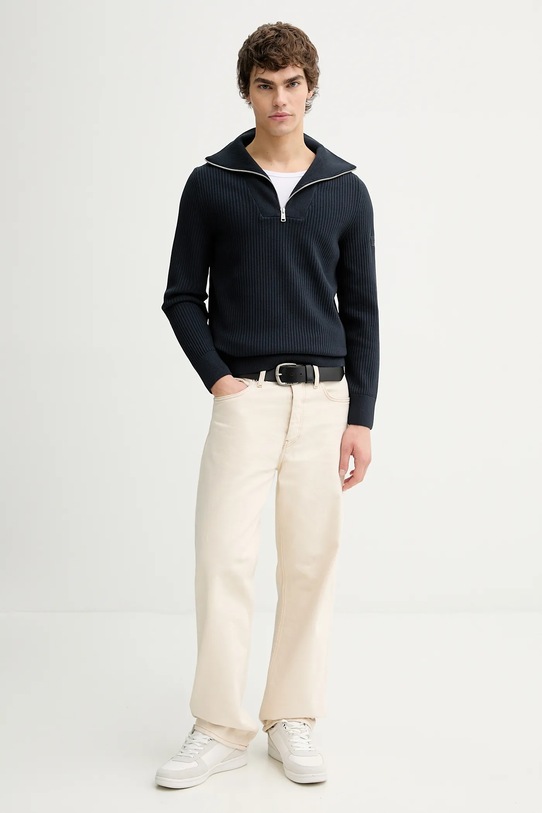 Marc O'Polo sweter bawełniany 5000012749 granatowy SS26