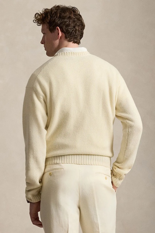 Polo Ralph Lauren Πουλόβερ ανδρικό κασμίρι 710B24337 μπεζ SS26