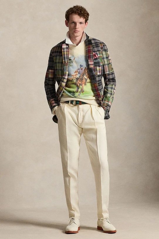 Ρούχα Polo Ralph Lauren Πουλόβερ ανδρικό κασμίρι 710B24337 μπεζ