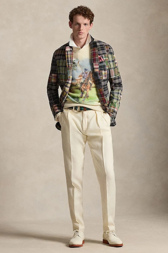 Ρούχα Polo Ralph Lauren Πουλόβερ ανδρικό κασμίρι 710B24337 μπεζ