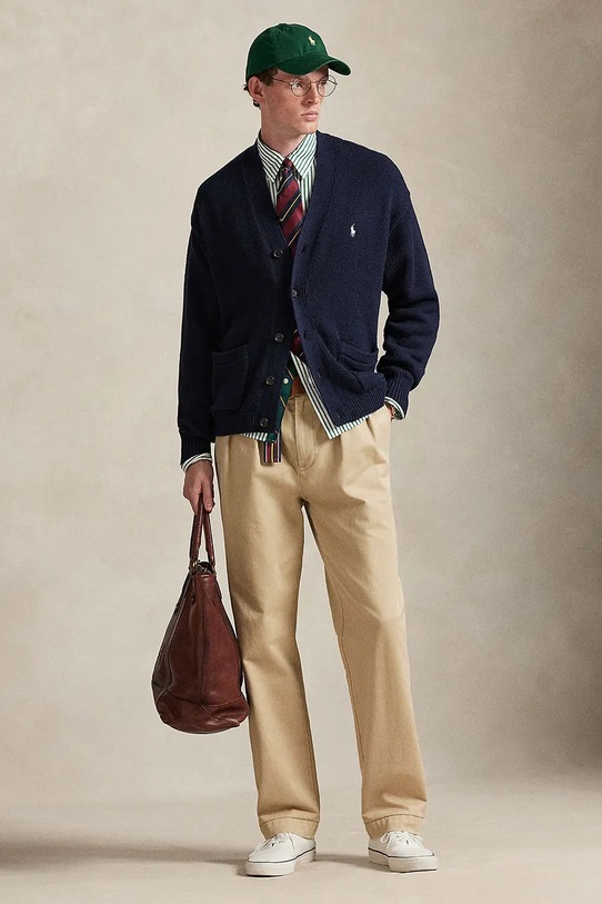 Odzież Polo Ralph Lauren kardigan bawełniany 710B13887 granatowy