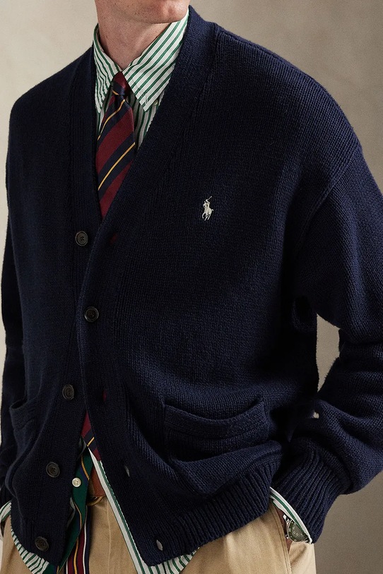 Polo Ralph Lauren kardigan bawełniany granatowy 710B13887