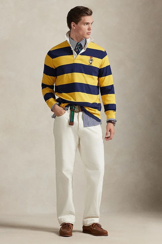 Odzież Polo Ralph Lauren sweter męski bawełniany 710B14629 granatowy