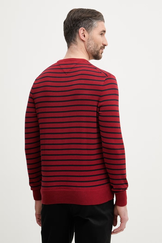 Odzież Tommy Hilfiger sweter męski bawełniany MW0MW39999. bordowy