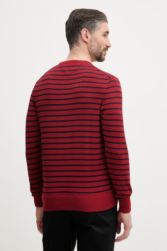Odzież Tommy Hilfiger sweter męski bawełniany MW0MW39999. bordowy