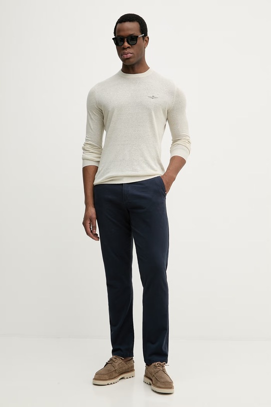 Aeronautica Militare sweter lniany MA1623UL00935 beżowy SS26