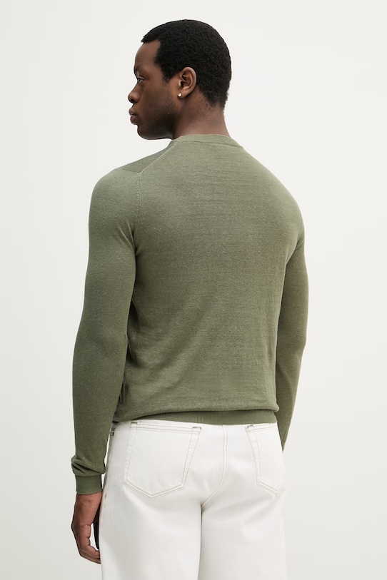 Odzież Aeronautica Militare sweter lniany MA1623UL00935 zielony