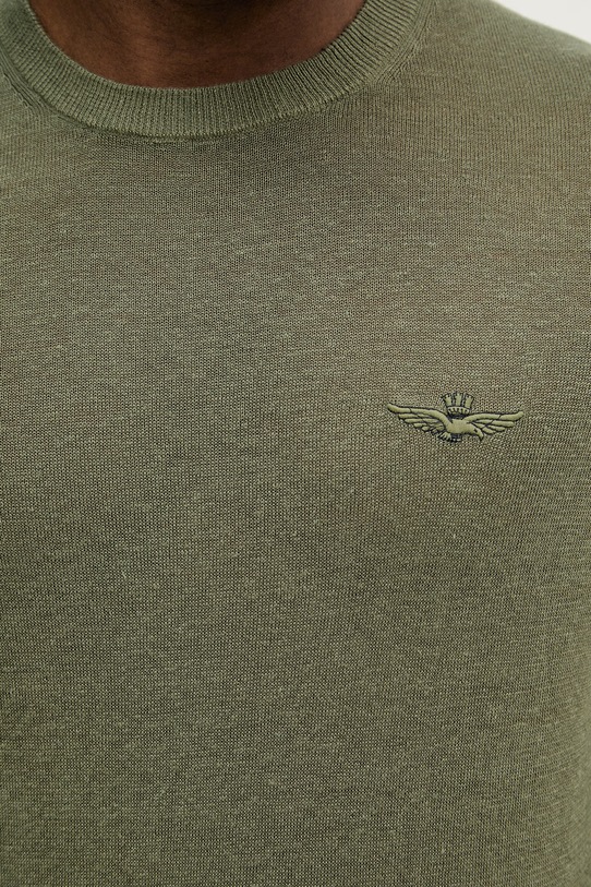 Aeronautica Militare sweter lniany MA1623UL00935 zielony