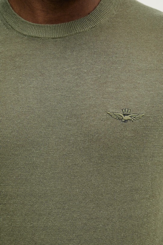 Aeronautica Militare sweter lniany MA1623UL00935 zielony