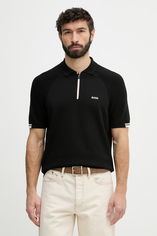 BOSS Green pulover moški črna 50558354