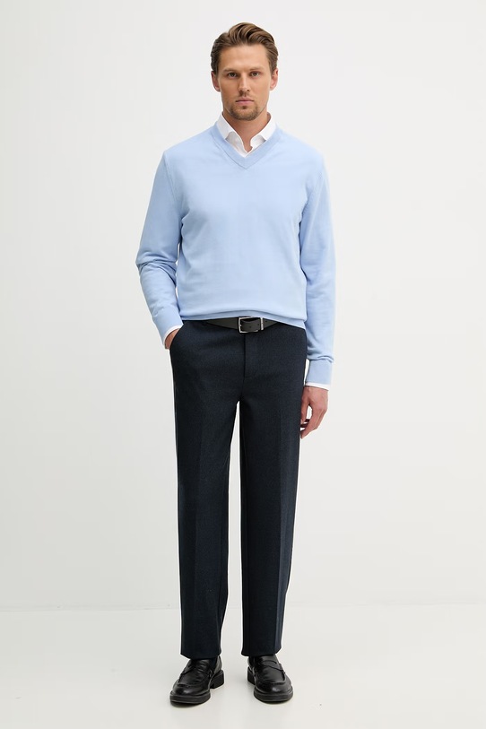 BOSS sweter damski bawełniany 50556524 niebieski SS26