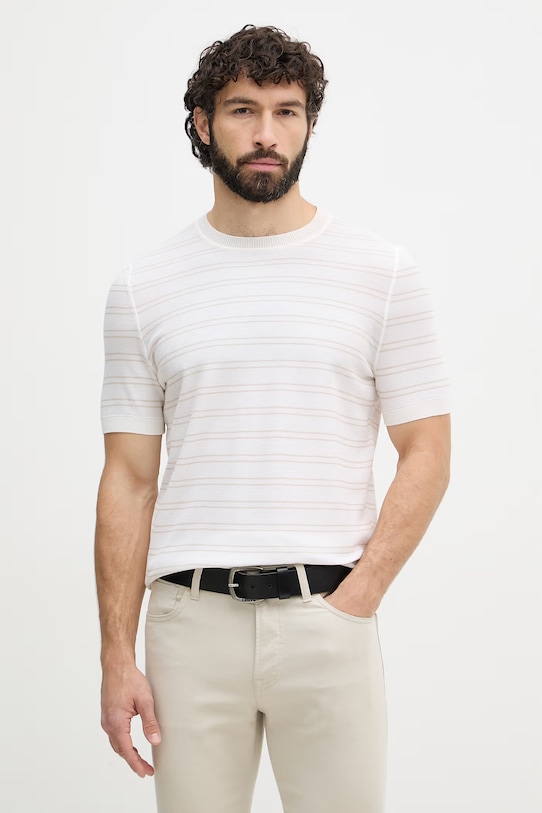 BOSS t-shirt férfi pamut Nalon fehér 50560482