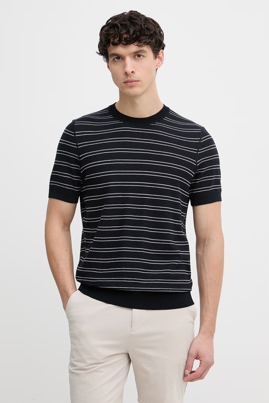 BOSS T-shirt męski z bawełny Nalon granatowy 50560482