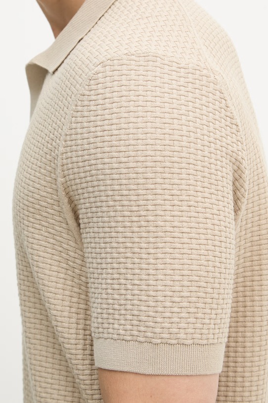 BOSS polo pánské bavlněné Natalo 50561613 béžová