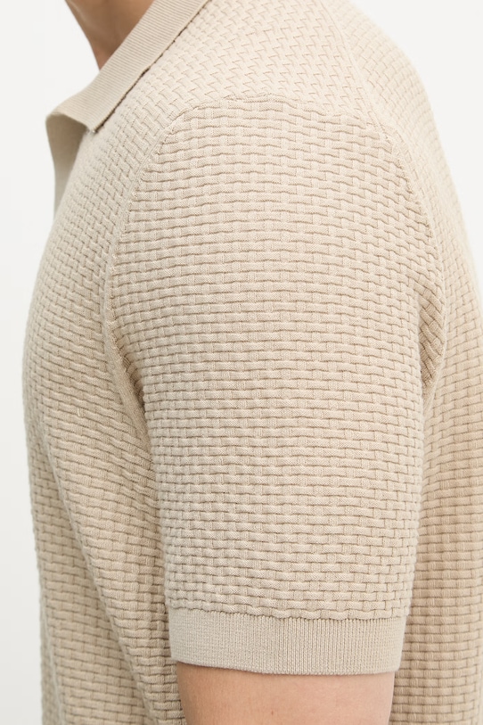 BOSS polo pánské bavlněné Natalo 50561613 béžová