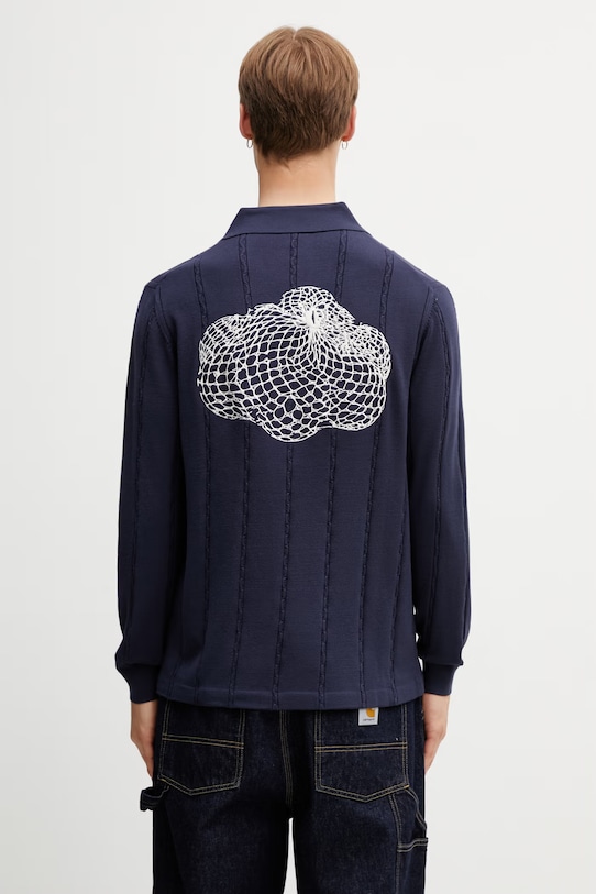 Odzież Filling Pieces Football Jersey sweter męski z wiskozą 412674500148.150 granatowy