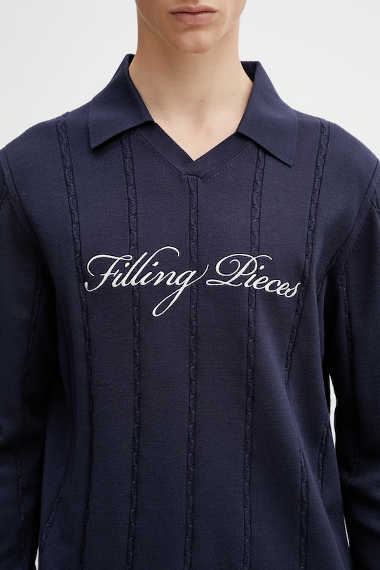 Filling Pieces Football Jersey sweter męski z wiskozą granatowy 412674500148.150