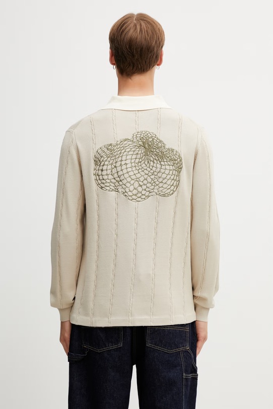 Odzież Filling Pieces sweter męski z wiskozy Football Jersey 412674500148.292 beżowy