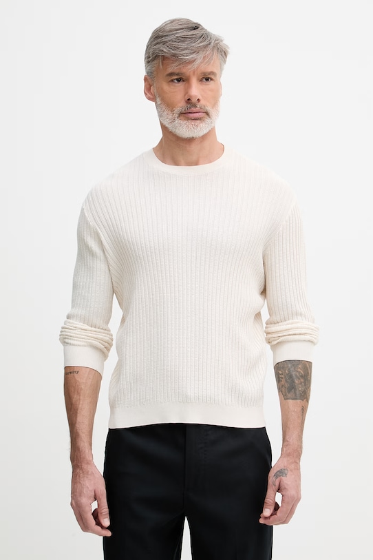 Armani Exchange sweter męski bawełniany beżowy XM002161.AF20139