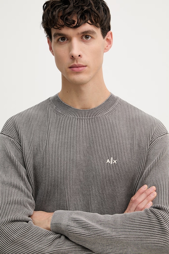 Armani Exchange sweter męski bawełniany szary XM002430.AF22246