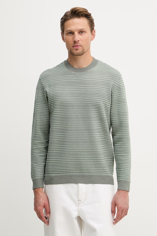 Armani Exchange sweter męski z wiskozą zielony XM002431.AF10454