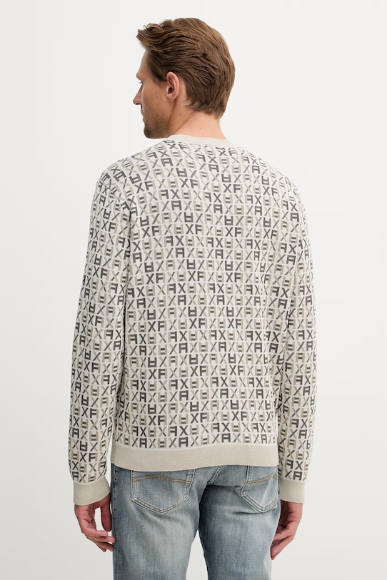 Armani Exchange sweter męski bawełniany XM002441.AF22252 beżowy SS26