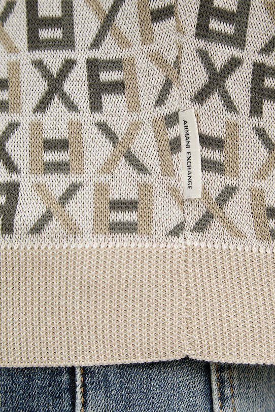Armani Exchange sweter męski bawełniany beżowy XM002441.AF22252