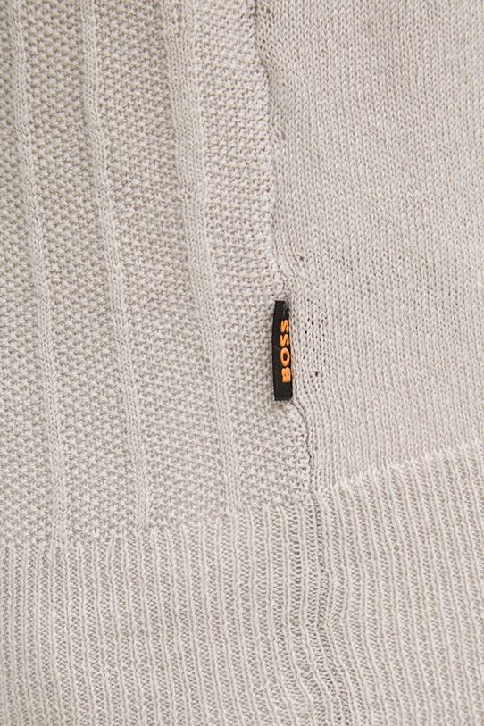 BOSS Orange muška majica s lanom 50558718 siva