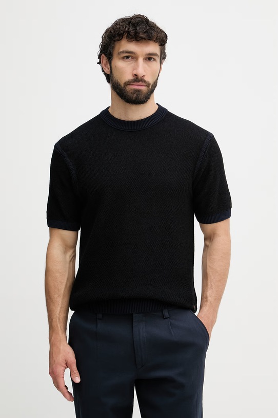 BOSS Orange majica za muškarce s pamukom mornarsko plava 50558743