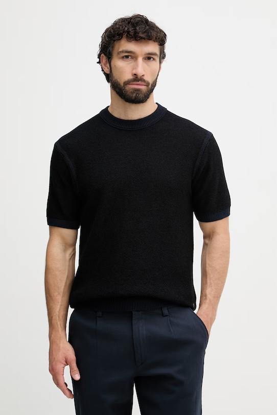 BOSS Orange majica za muškarce s pamukom mornarsko plava 50558743