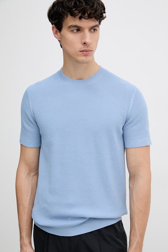 Joop! T-shirt męski bawełniany niebieski 30101597