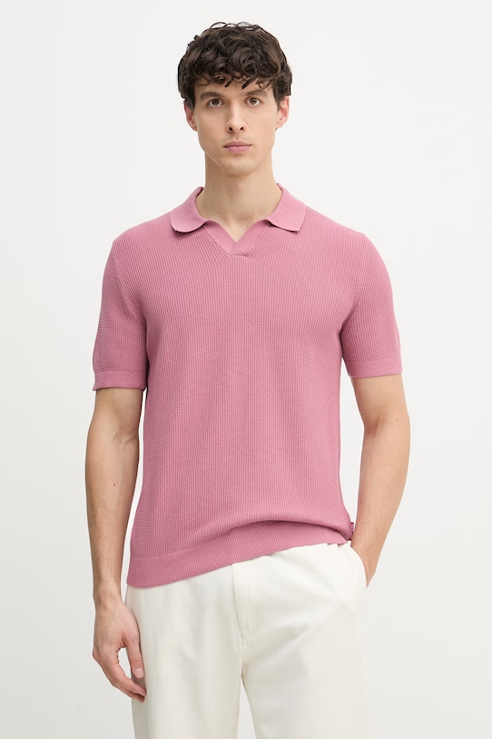 Joop! polo swetrowe męskie bawełniane różowy 30101601