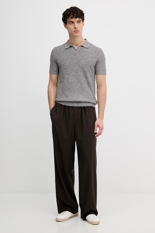 Joop! polo swetrowe męskie bawełniane 30101601 szary SS26