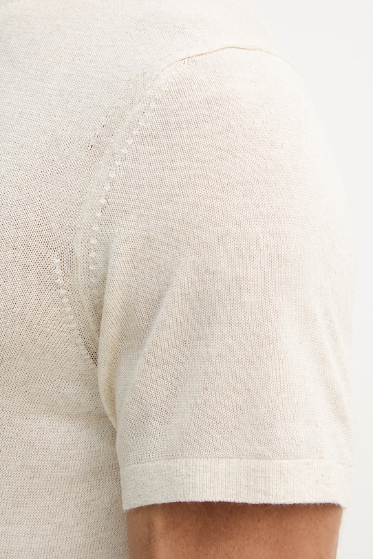 Joop! Πλεκτό t-shirt ανδρικό με πρόσμιξη λινού μπεζ 30102613