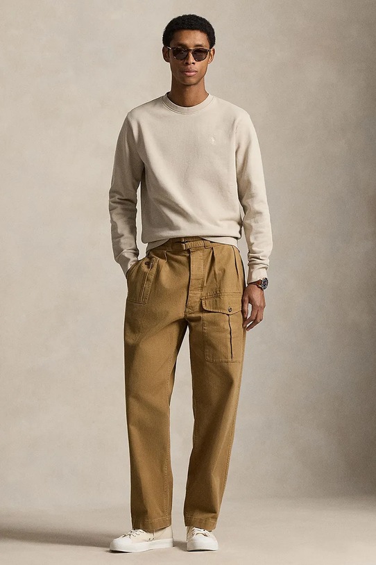 Odzież Polo Ralph Lauren bluza bawełniana LOOPBACK TERRY 710916689025 szary