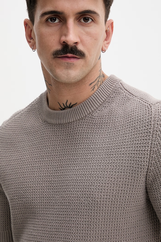 HUGO svetr mužský bavlněný Saffon béžová 50557350