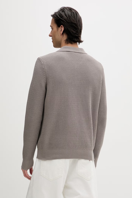 Odzież HUGO sweter bawełniany Saffowl 50557352 beżowy