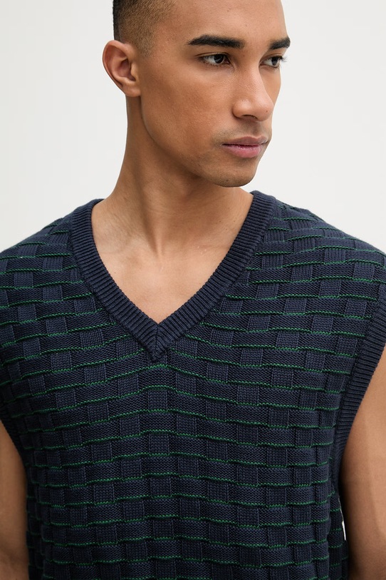 Levi's kamizelka męska bawełniana SKYLINE SWEATER VEST granatowy A9105