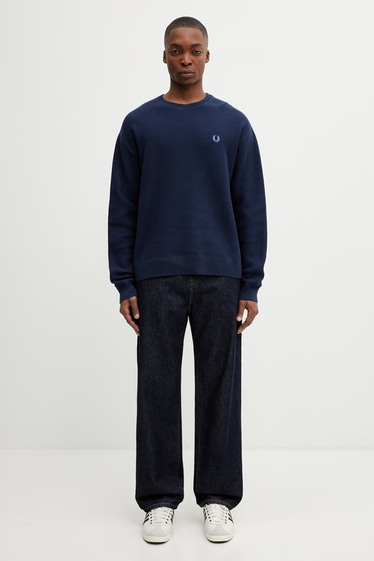 Fred Perry sweter bawełniany K2318 granatowy