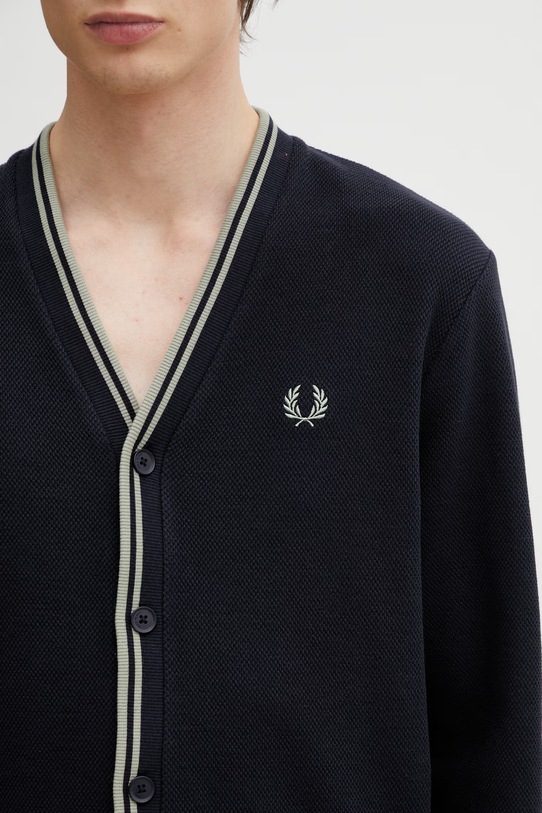 Fred Perry kardigan bawełniany męski granatowy M2389