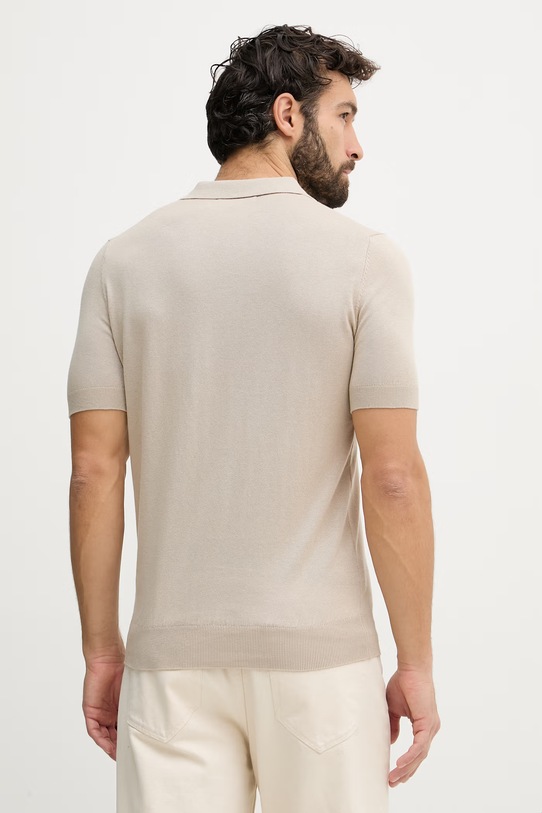 Oblečenie Guess sveter pánsky s prímesou hodvábu M6GR04.Z0557 béžová