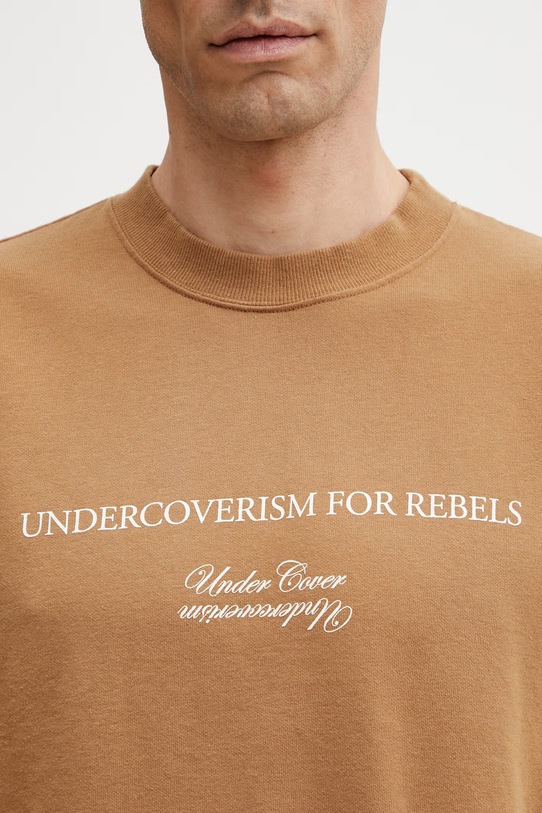 Undercover PULLOVER T-shirt męski bawełniany brązowy UP1F4804
