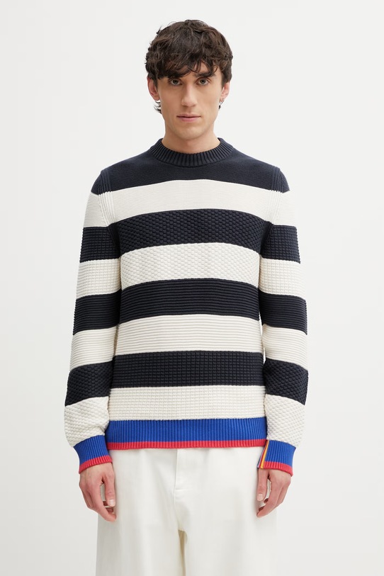 Barbour x Paul Smith Southwold sweter bawełniany męski beżowy MKN1724BL51