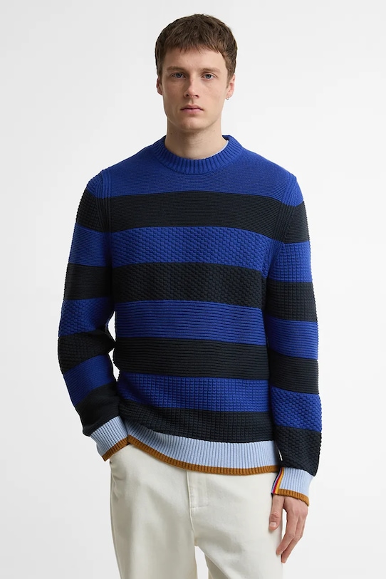 Barbour x Paul Smith Southwold sweter bawełniany męski granatowy MKN1724NY74