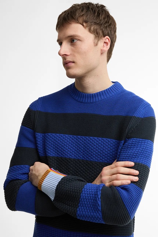 Barbour x Paul Smith Southwold sweter bawełniany męski granatowy MKN1724NY74