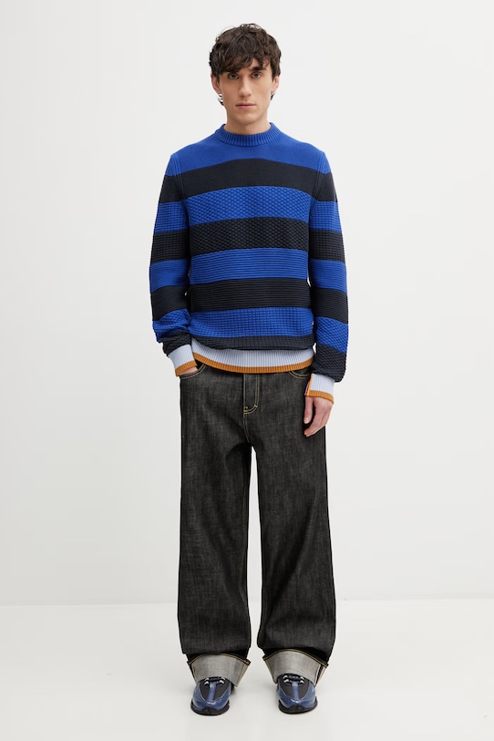 Barbour x Paul Smith Southwold pulover din bumbac pentru bărbați MKN1724NY74 bleumarin