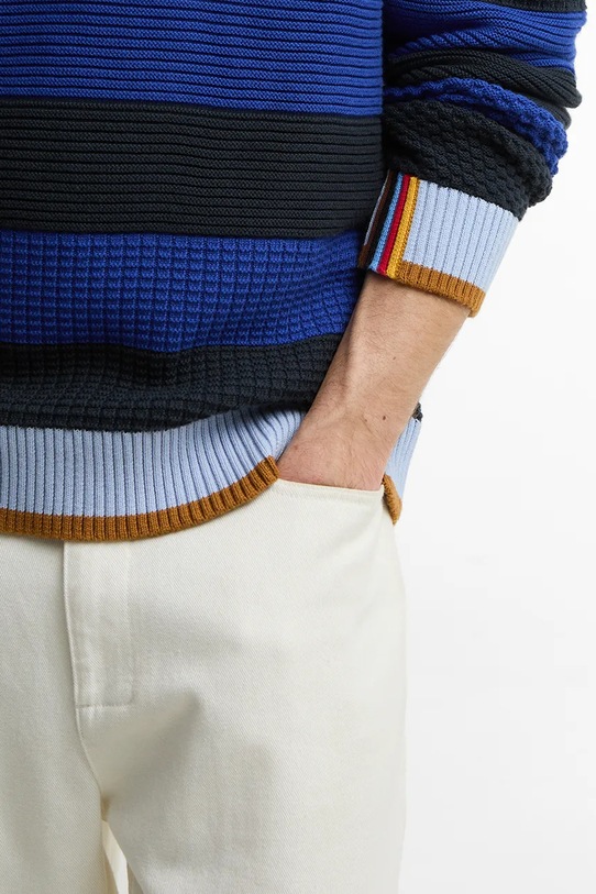 Barbour x Paul Smith Southwold sweter bawełniany męski MKN1724NY74 granatowy