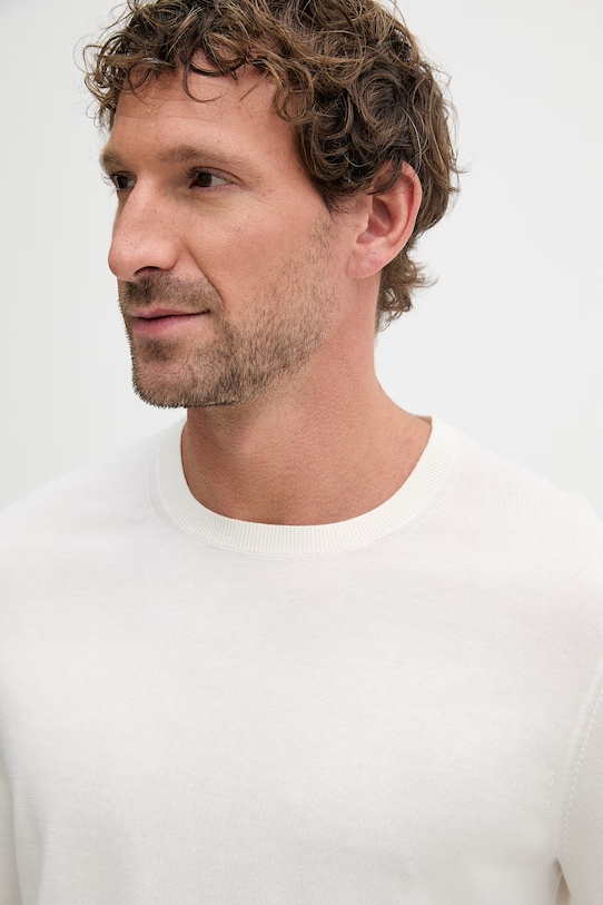 Tommy Hilfiger sweter męski z bawełną NEW YORK beżowy MW0MW41820