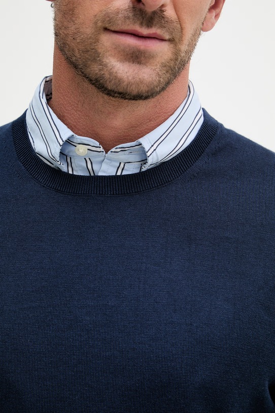 Tommy Hilfiger sweter męski z bawełną NEW YORK MW0MW41820 granatowy