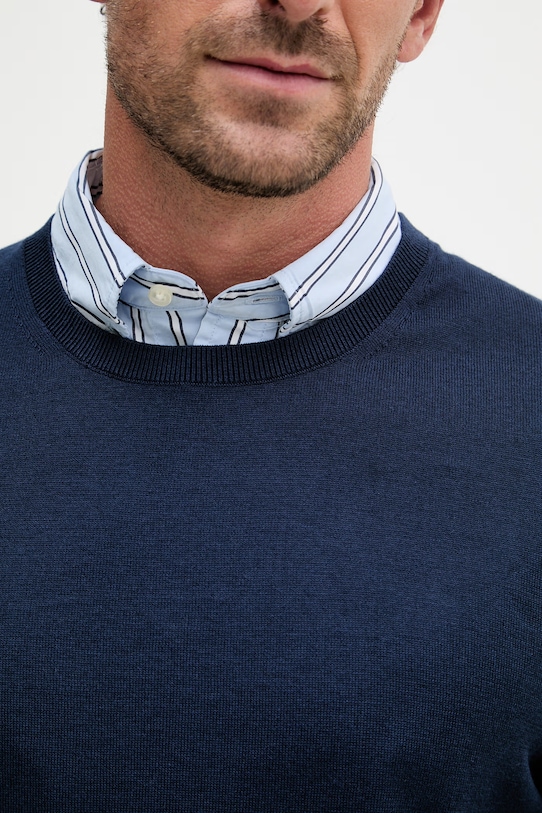 Tommy Hilfiger sweter męski z bawełną NEW YORK MW0MW41820 granatowy